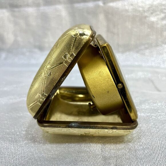 Vintage Waltham Wind Up West Germany Gold Tone Travel Glow Alarm Clock - Picture 3 of 11